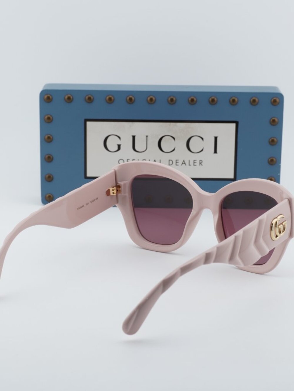 Gucci GG0808S 003 Cat Eye Sunglasses - Shiny Pink / Violet - Picture 4 of 11